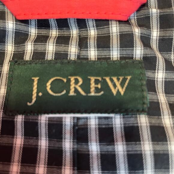 J. Crew Coral Nylon Button Front Flap Pockets Boxy Rain Jacket Women Sz L - Picture 8 of 9